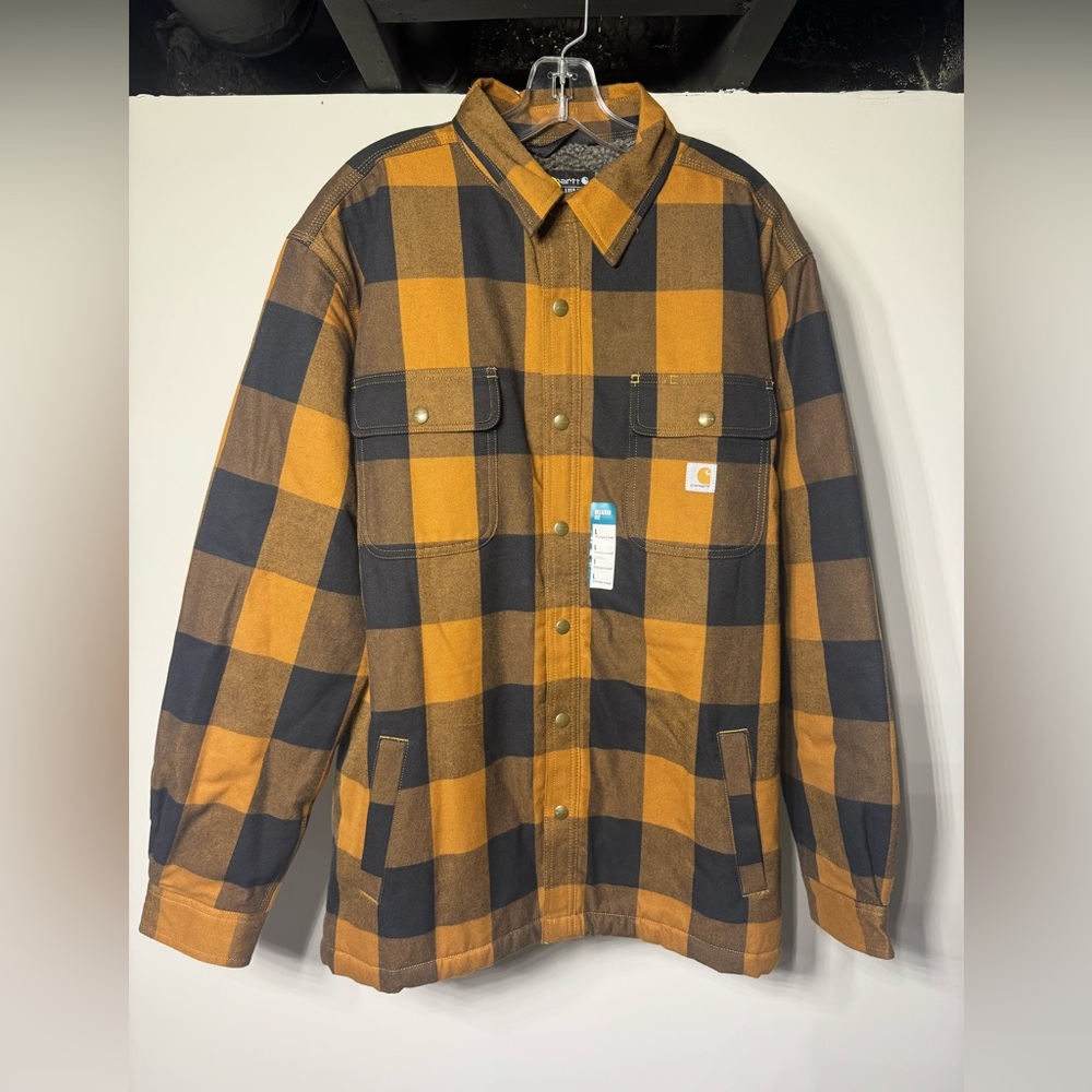 Carhartt Tan and Black Flannel Shirt Jacket